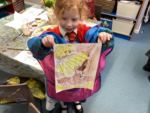 Artwork showing St. Paul being blinded by the light 