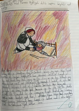 Diary Entry Year 2 pupil