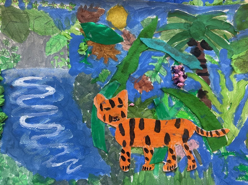 A tiger in the jungle.