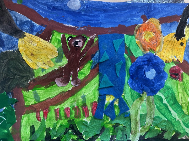 A monkey swinging from the jungle trees. 
