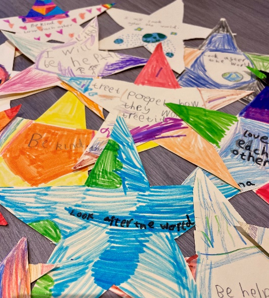 Stars created by the children.