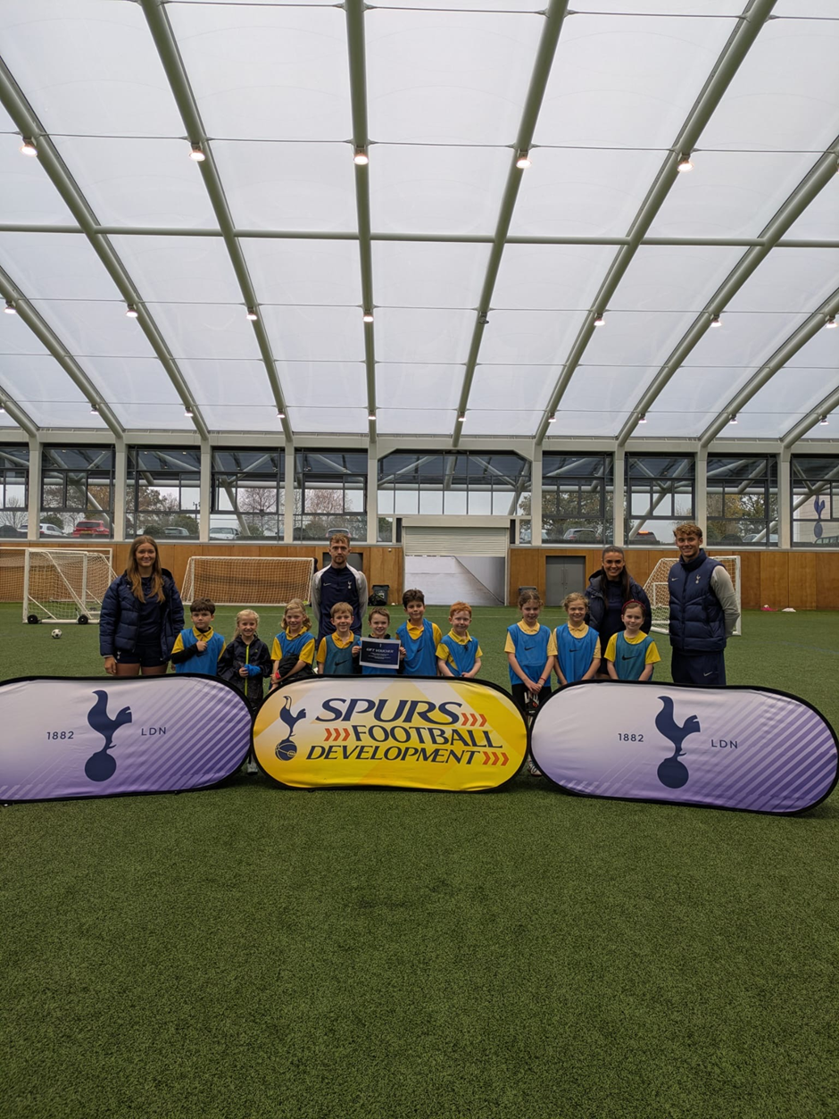 Year 3 children at the Spurs Training Ground.