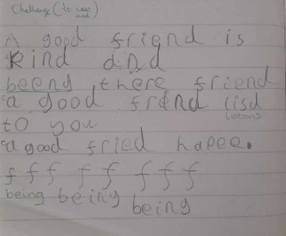 A poem written by a Year 1 pupil