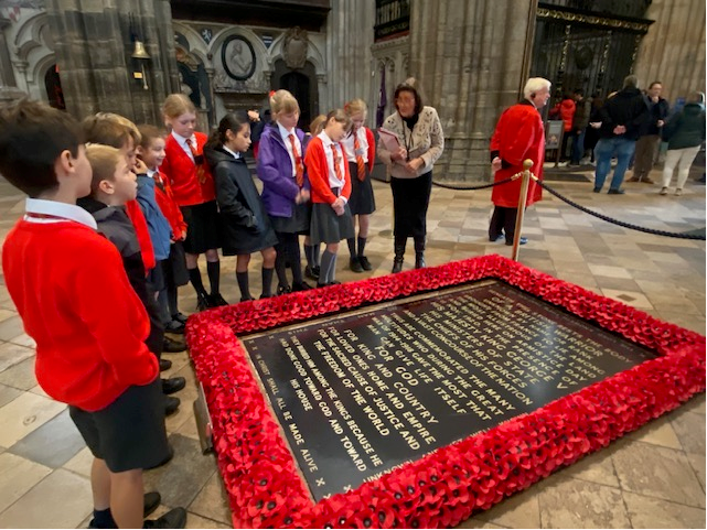 While in the abbey we visited the grave of the unknown soldier and saw preparations for Remembrance day.