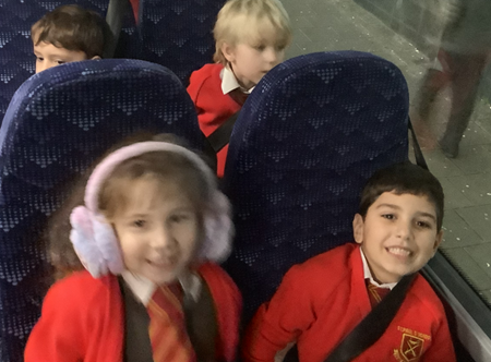 … and to buckle our seat belts on the coach.