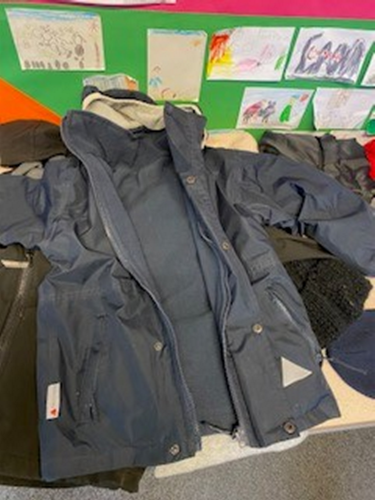 Hooded child's winter coat left in lost property