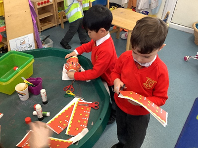 We also made lanterns.