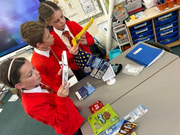 Year 3 reading and understanding food labels.