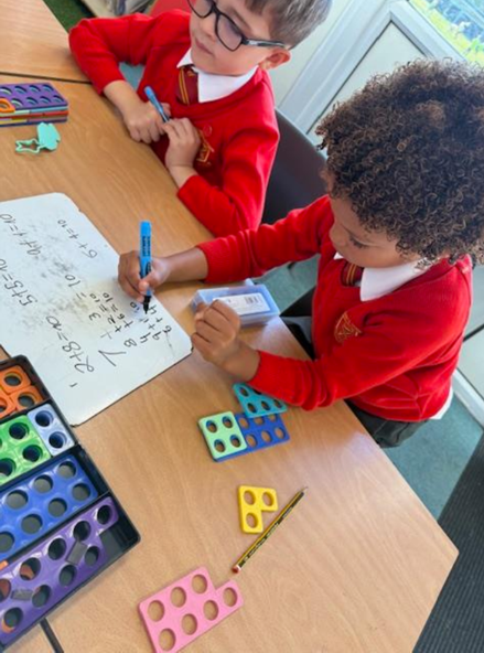 Year 2 exploring number bonds with Numicon