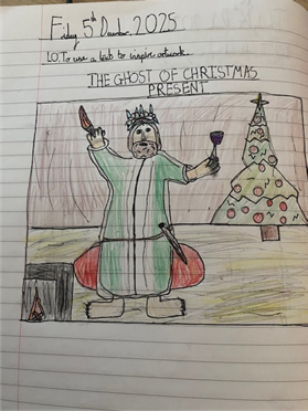 An illustration of the Ghost of Christmas Present