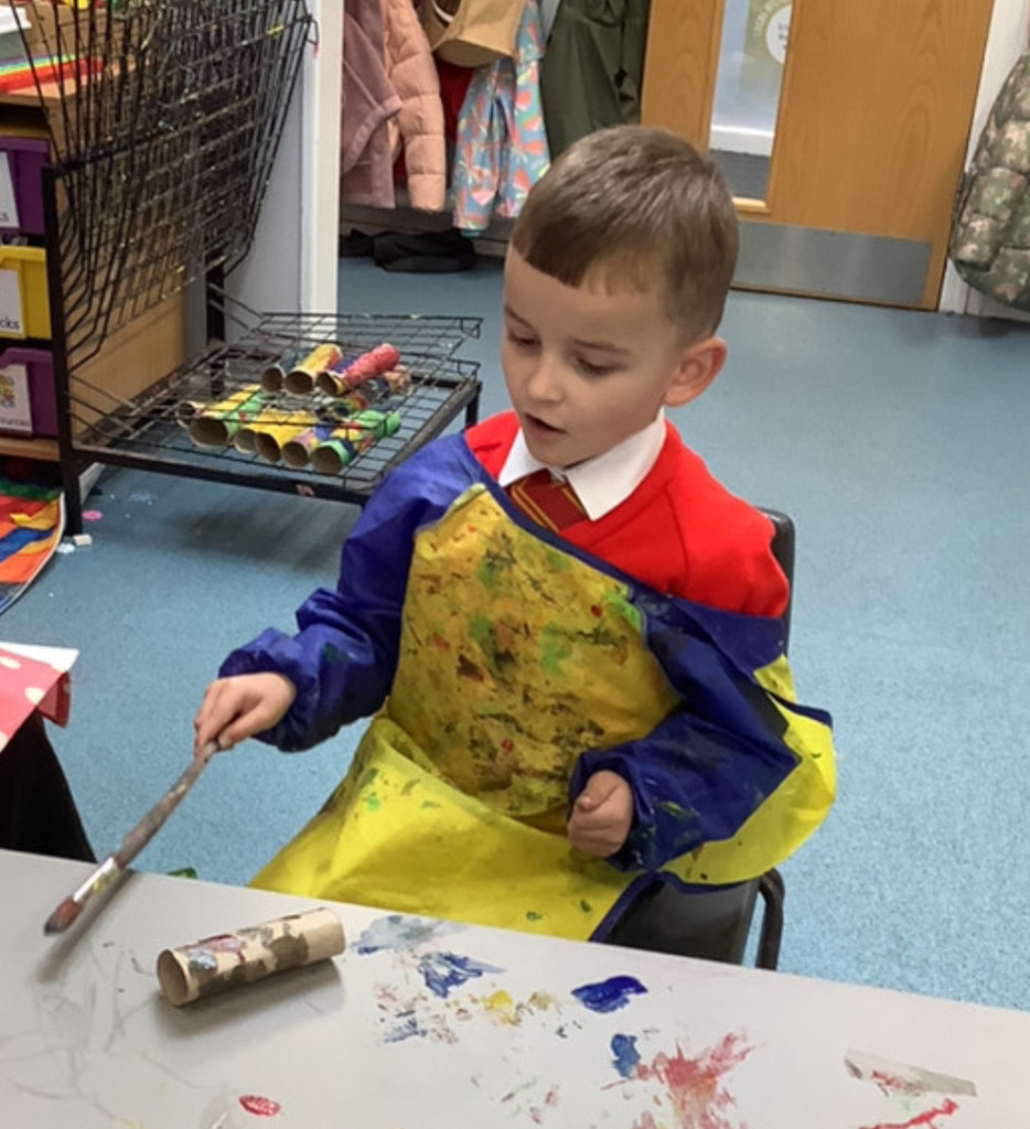 Step 1 of rocket making was painting.