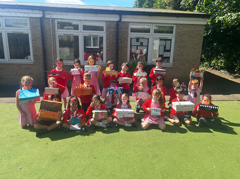 Year 3 with the finished constructions.