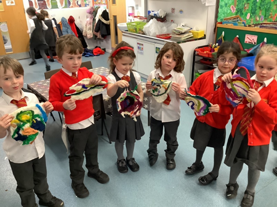 We waited for our felt to try and then took our wonderful material home!