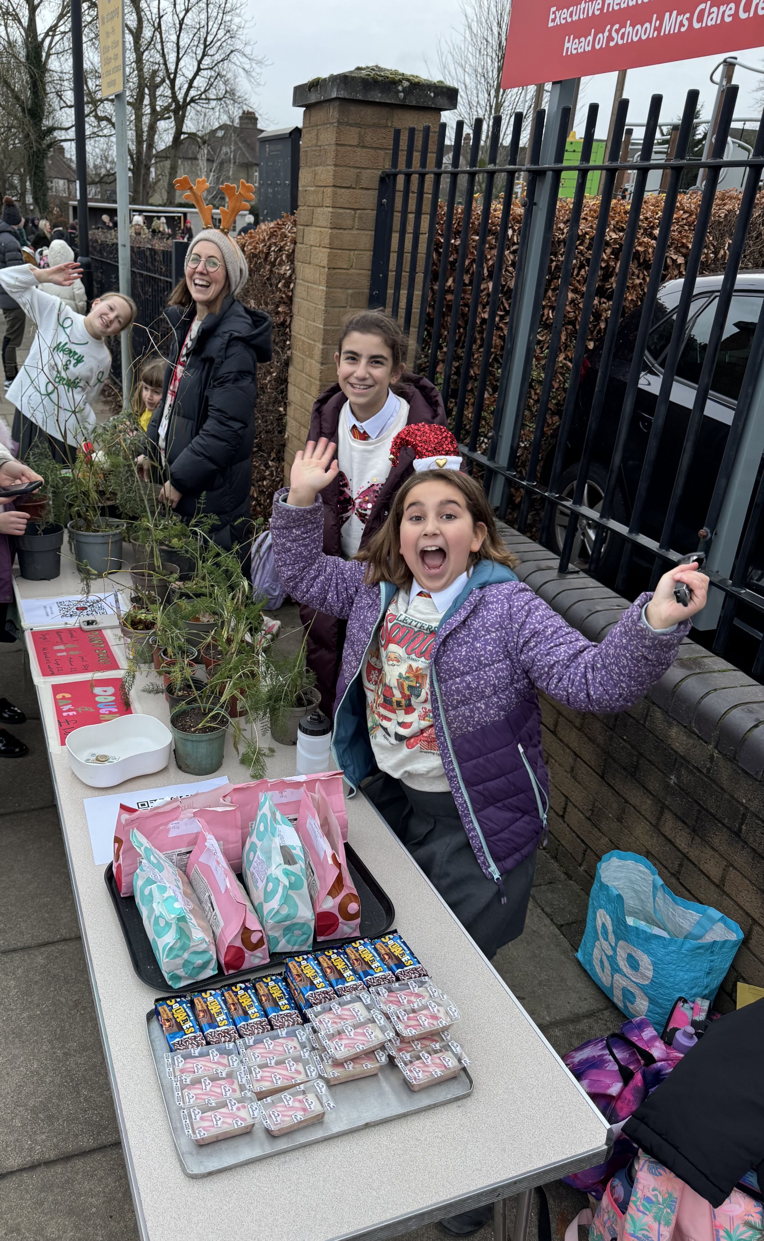 Children selling items from our garden