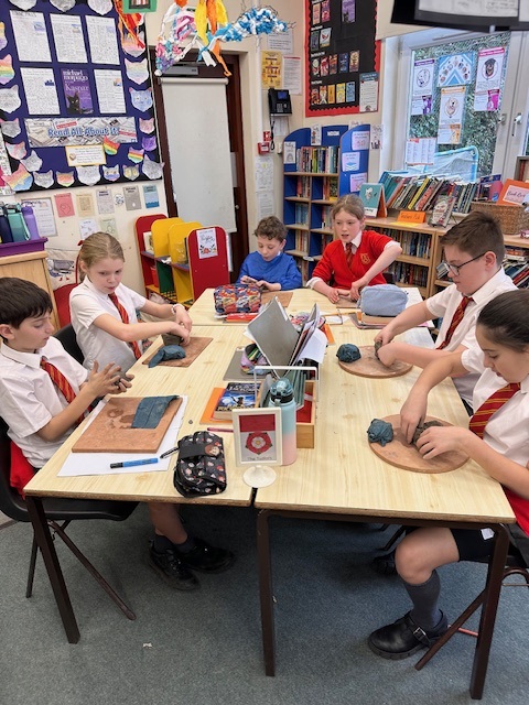 Year 5 making Greek Pots