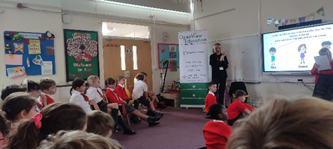 Year 4 taking part in an anti bullying workshop.
