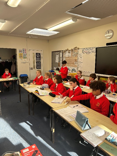 Year 6 children engaging in debate