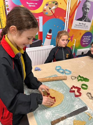 Year 6 creating exciting shapes for their baking