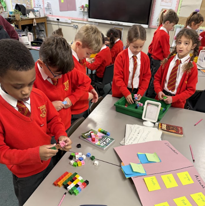 Y3 doing estimating in maths