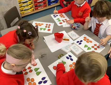 Reception working during Maths Storybook Week