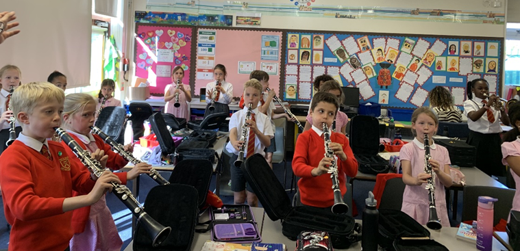 Year 4's clarinets and trumpets