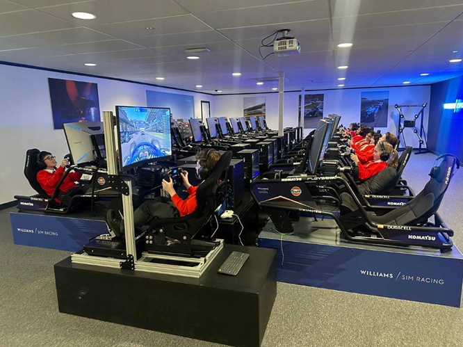 Lights out and away we go for the simulator races