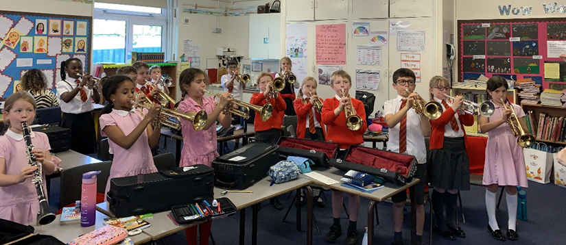 Year 4's clarinets and trumpets