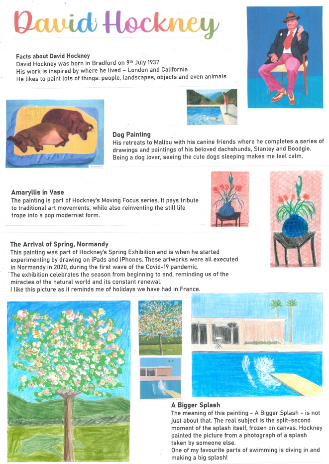 David Hockney Art Project - Isabella 6Y