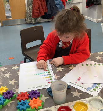 Reception children working