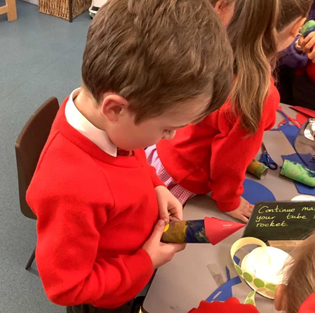 Step 2 is decorating our model rockets.