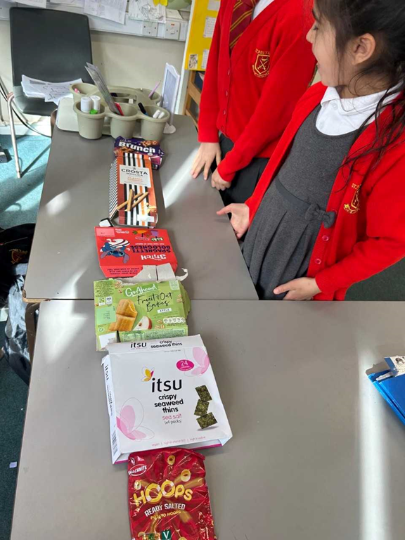 Year 3 sort different types of packaging.