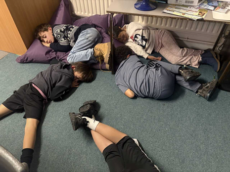 Year 3 playing Sleeping Lions