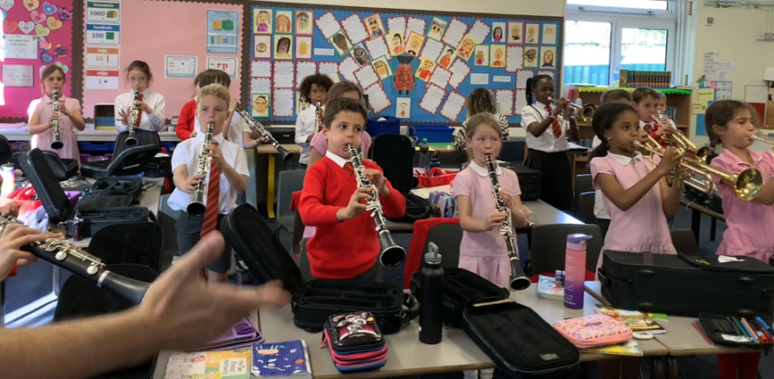 Year 4's clarinets and trumpets