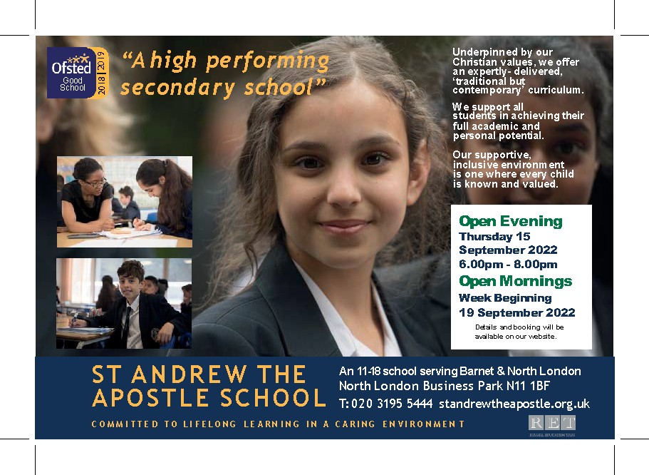 St Andrew the Apostle Flyer for open evenings and open mornings