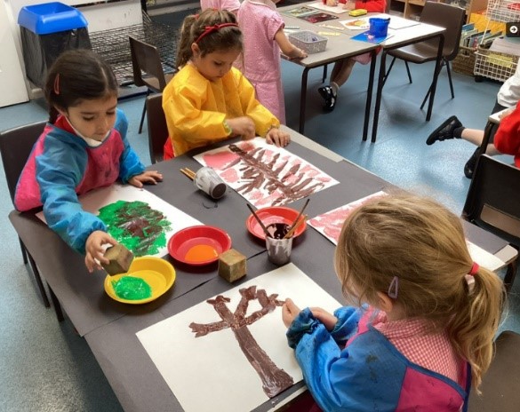 Reception painting family trees picture 3