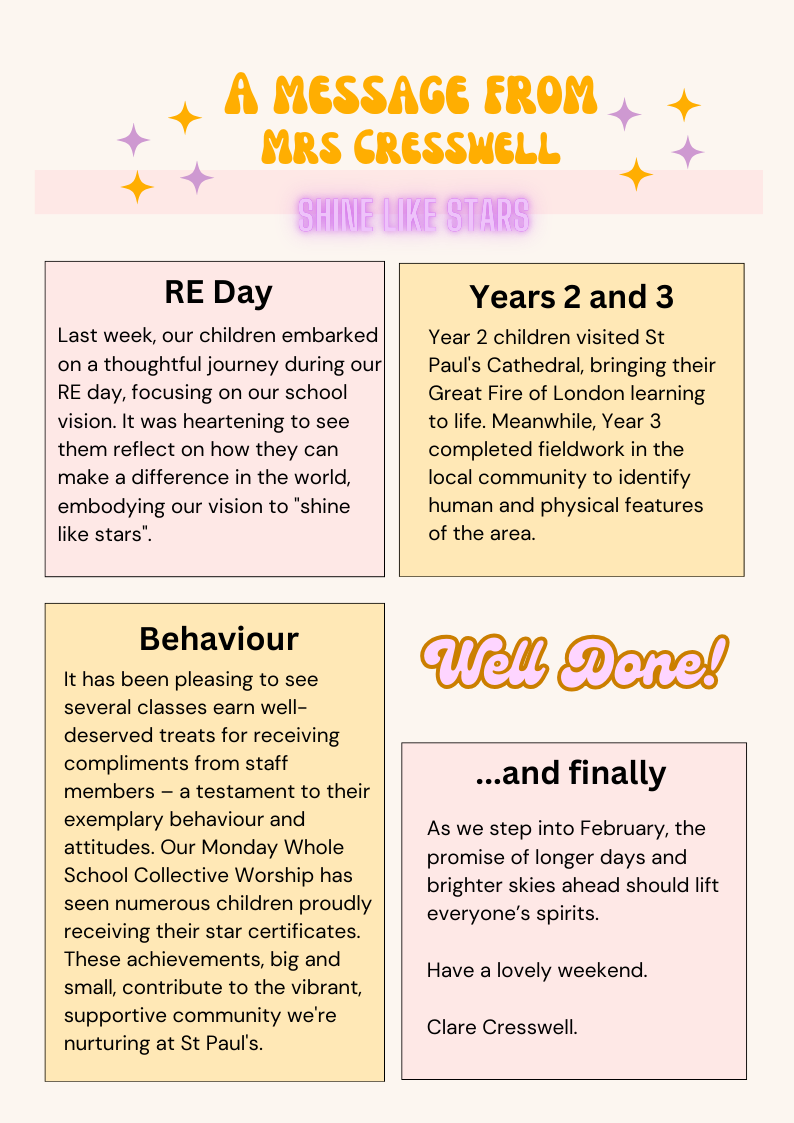 A message from Mrs Cresswell
